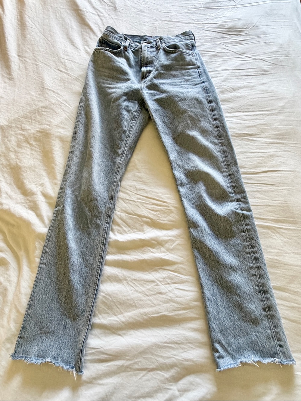 Agolde Straight-Leg Jeans in Light Blue Wash